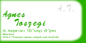 agnes toszegi business card