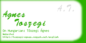 agnes toszegi business card
